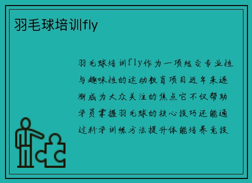 羽毛球培训fly